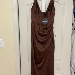 Chocolate Corset Maxi Dress